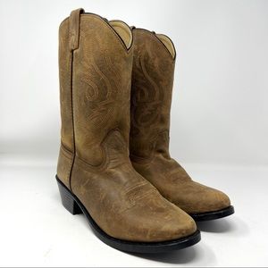 Cody James Tan Leather Cowboy Slip on Western Boots Men’s Size 7